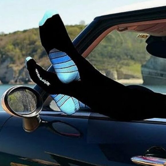 NWOT One pair Size Small/Medium unisex Physix Gear blue black compression socks - Picture 9 of 10